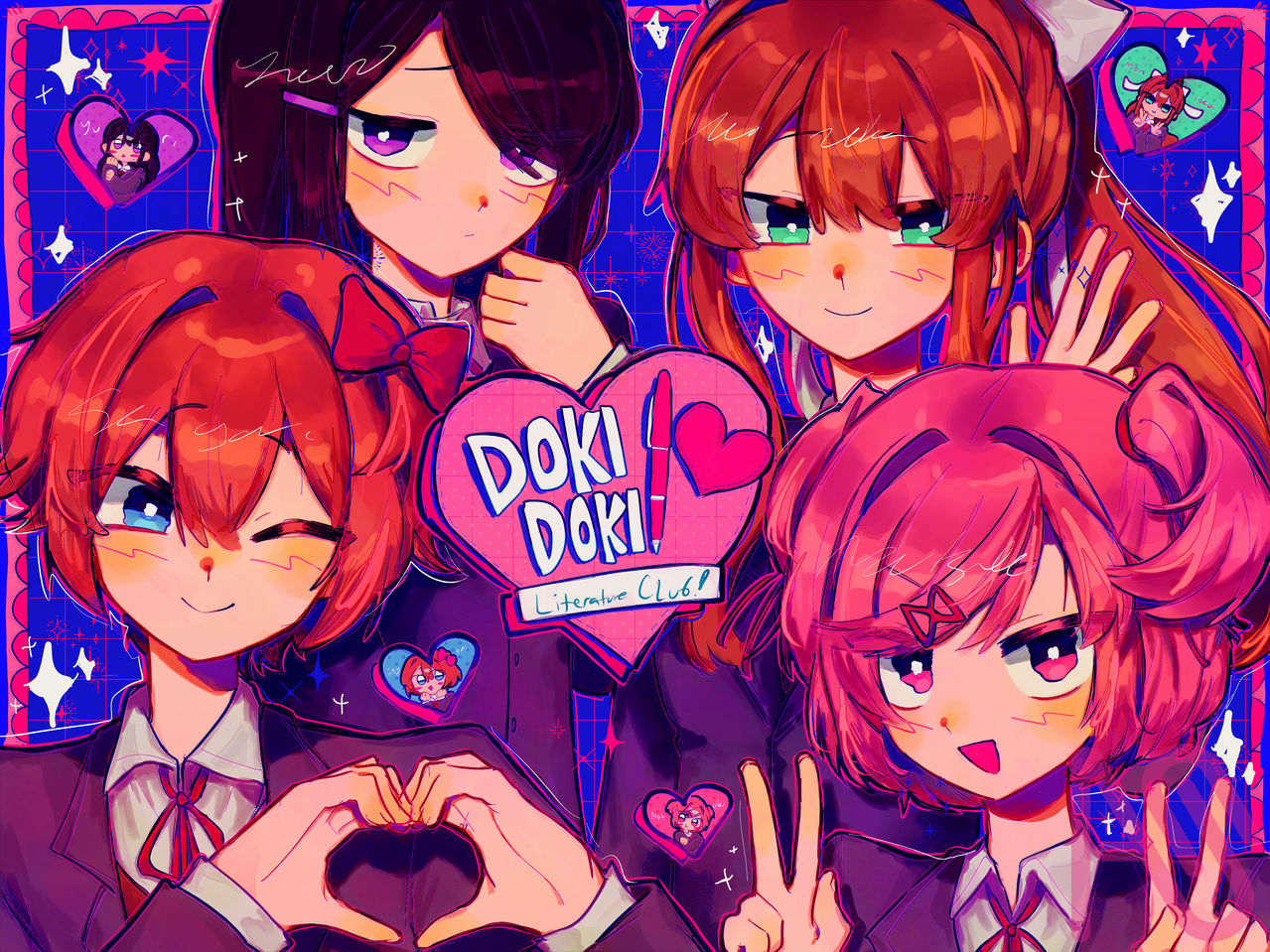 dkdklc Illust of ayaao girl fanart game medibangpaint DokiDokiLiteratureClub!