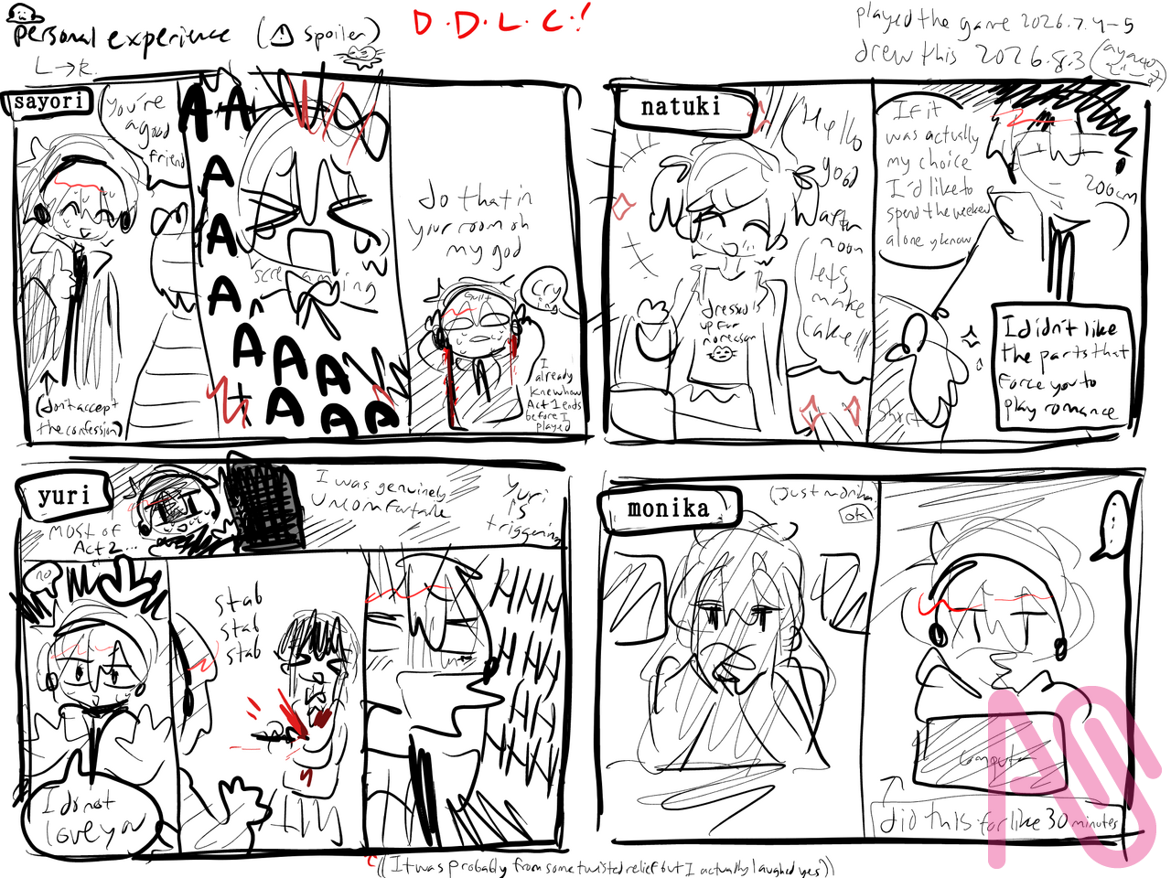 dkdklc Illust of ayaao girl fanart game medibangpaint DokiDokiLiteratureClub!