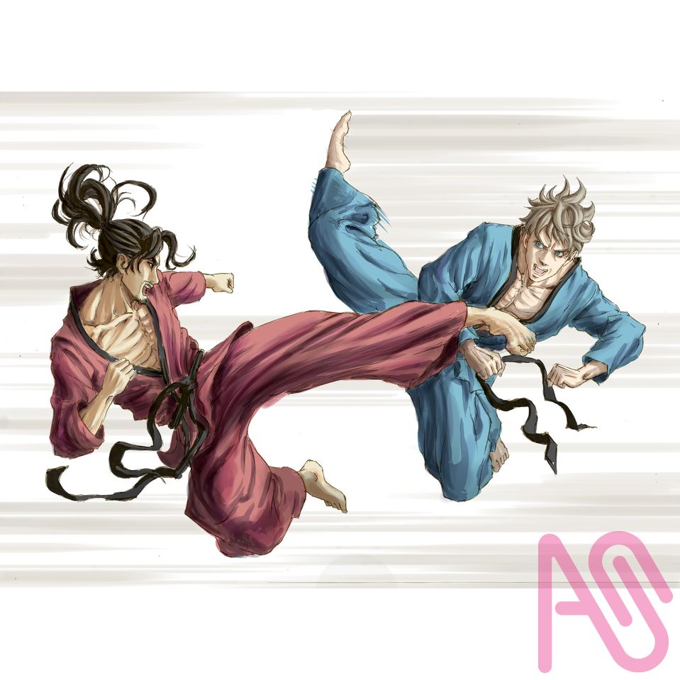 Martial Arts illustration Illust of DartC illustration art anime character manga fight digitalpainting handdrawn scene