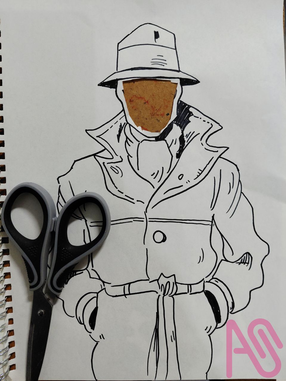 Rorschach Illust of Tulio_Vilela fanart ink pen mask dccomics Watchmen rorschach