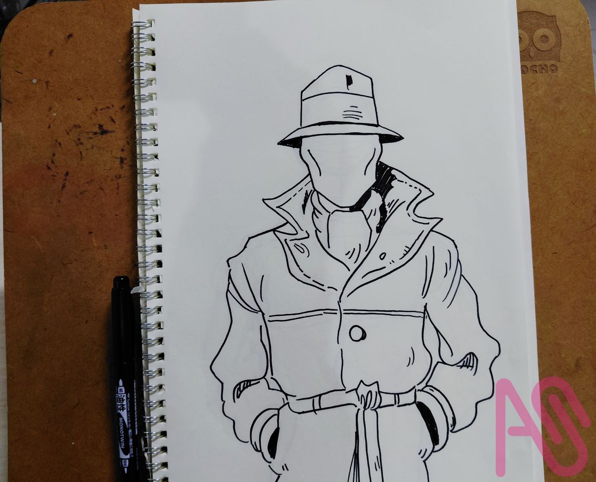 Rorschach Illust of Tulio_Vilela fanart ink pen mask dccomics Watchmen rorschach