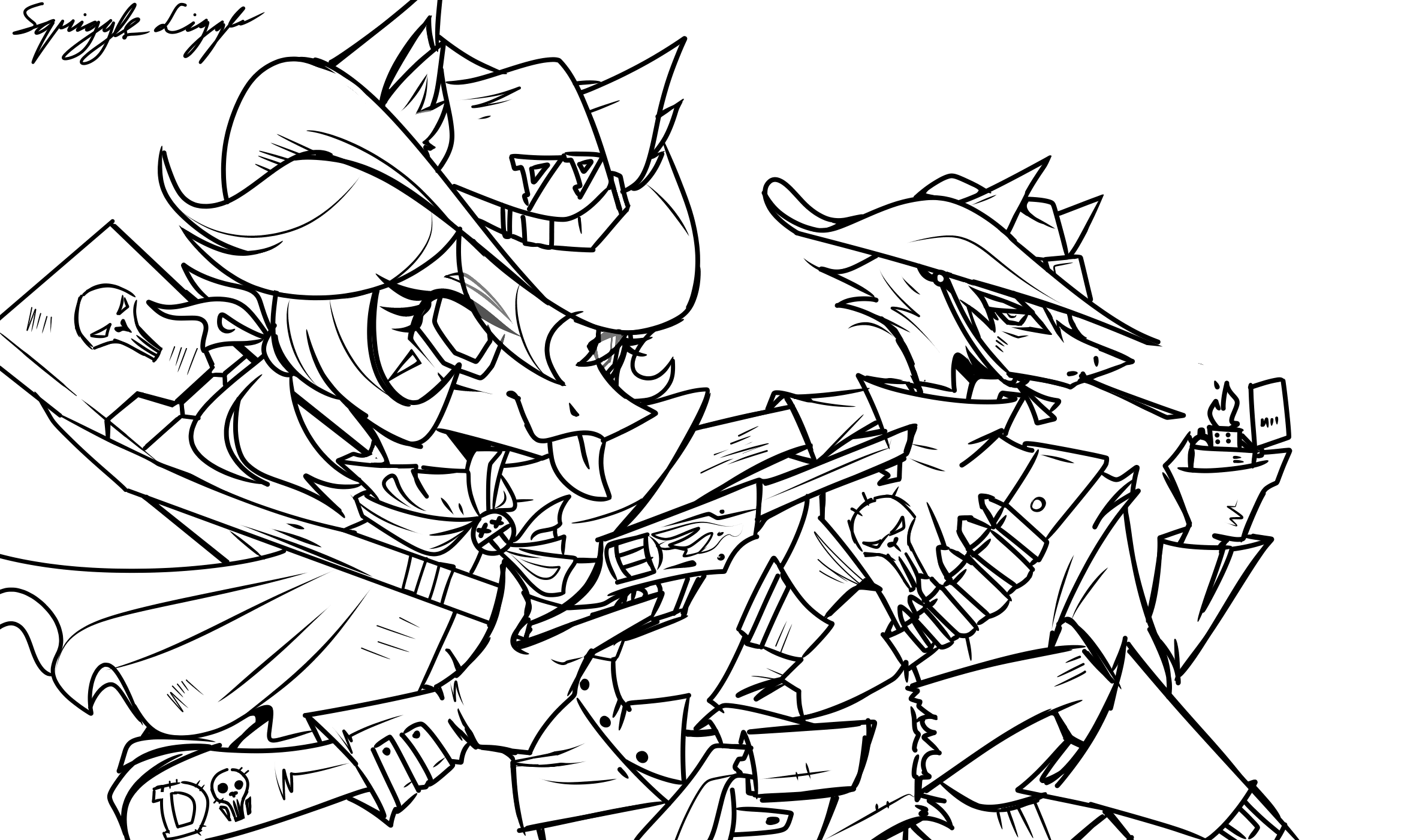 Death Dune and Black Ripper Squiggle Liggle - Illustrations ART street