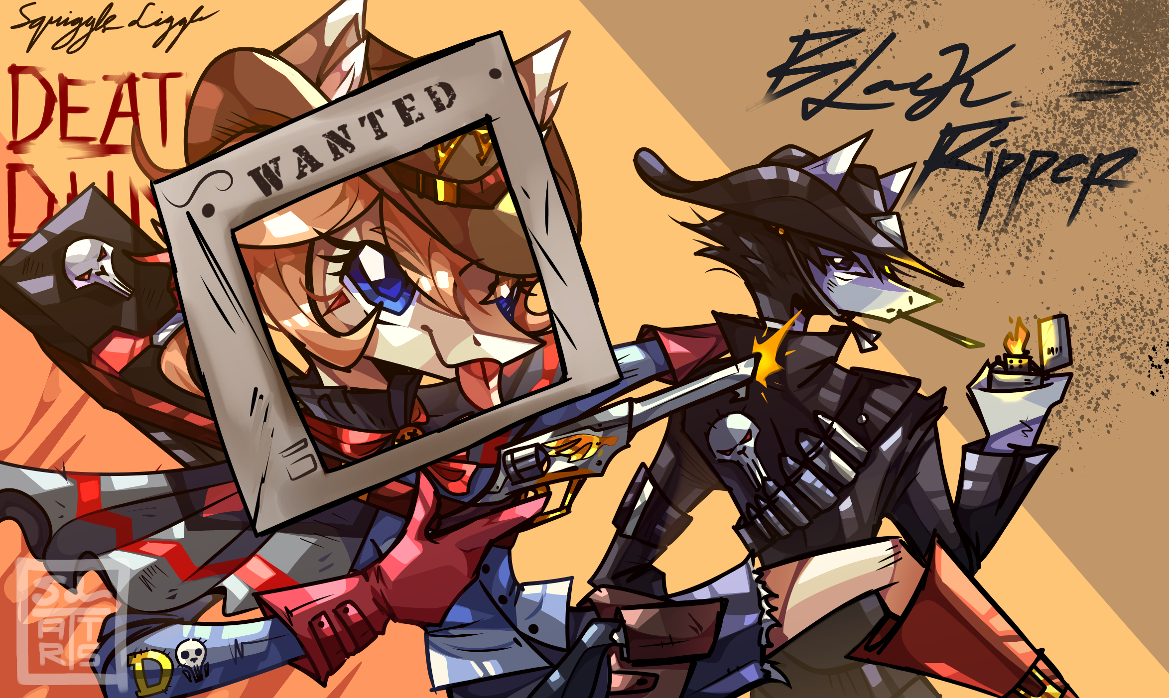 Death Dune and Black Ripper Squiggle Liggle - Illustrations ART street