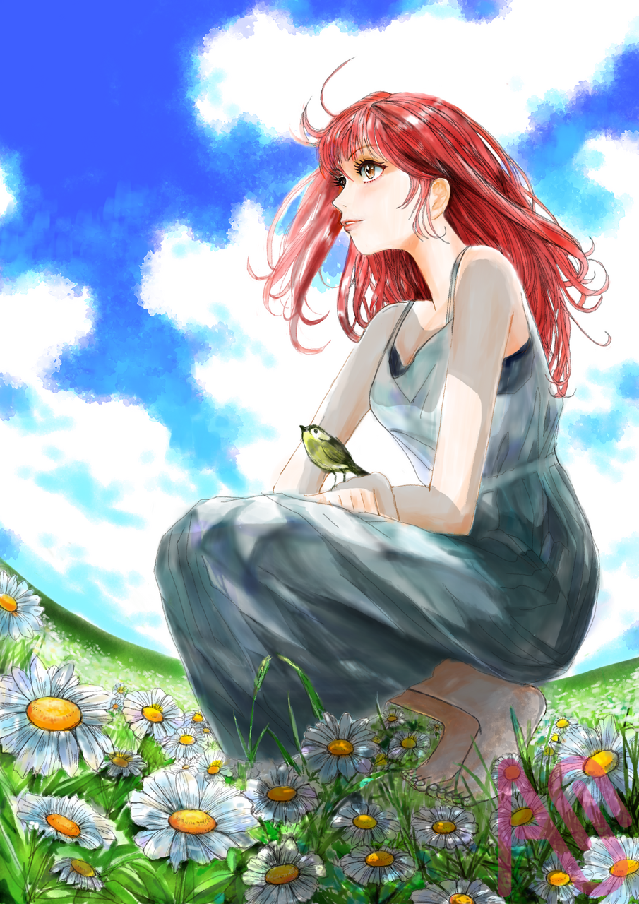 晴天的花田 Illust of Voyager girl flower 晴れ 原創的