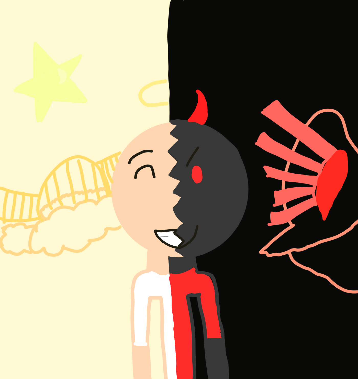 Half Good and Half Evil fluffybun Illustrations ART street