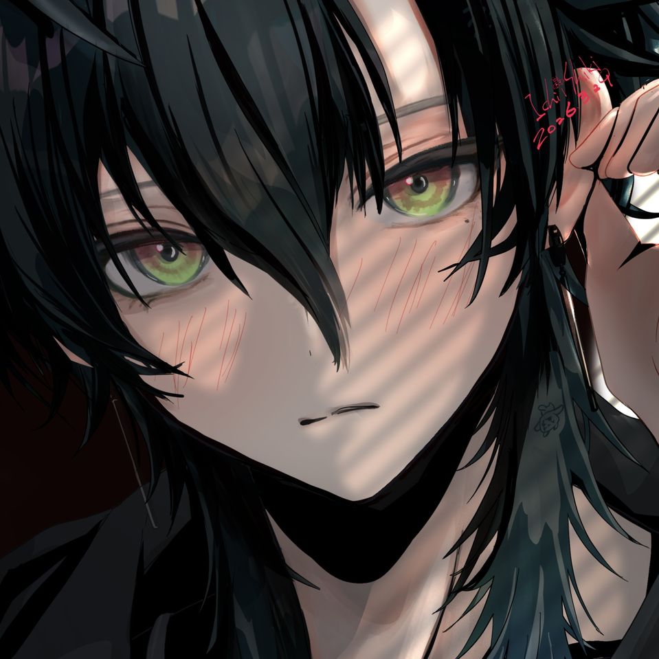 青藍涼さんの代理 Illust of Shiki dog 息抜き illustration art digital male boy black 代理 涼くんに届け