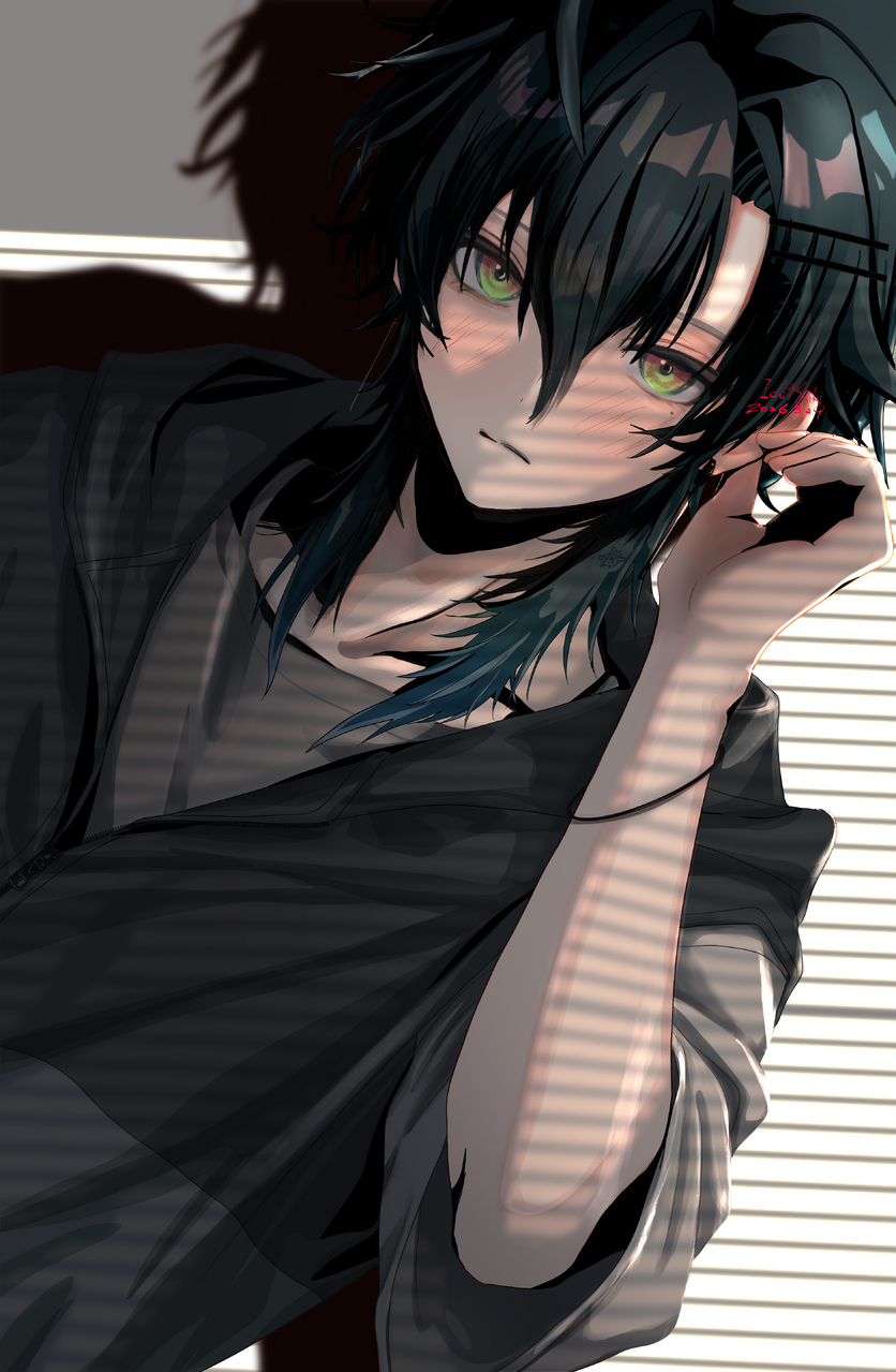 青藍涼さんの代理 Illust of Shiki dog 息抜き illustration art digital male boy black 代理 涼くんに届け