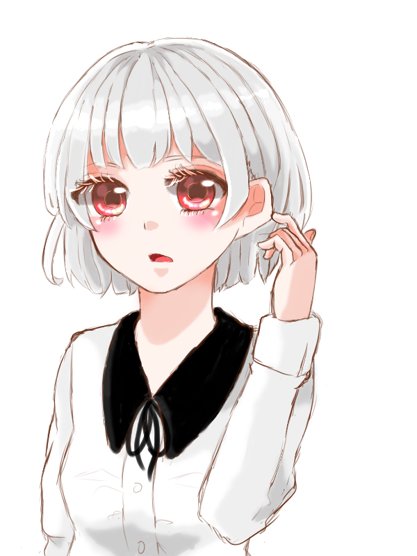 白髪 赤目女の子 ゆいろ イラスト Art Street アートストリート