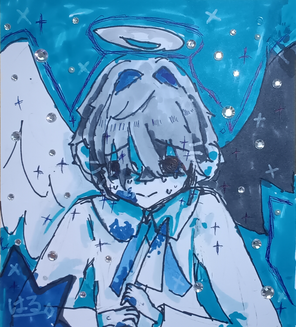 蜒輔?縺ｩ縺｣縺｡? Illust of 冬華はる dark doodle boy