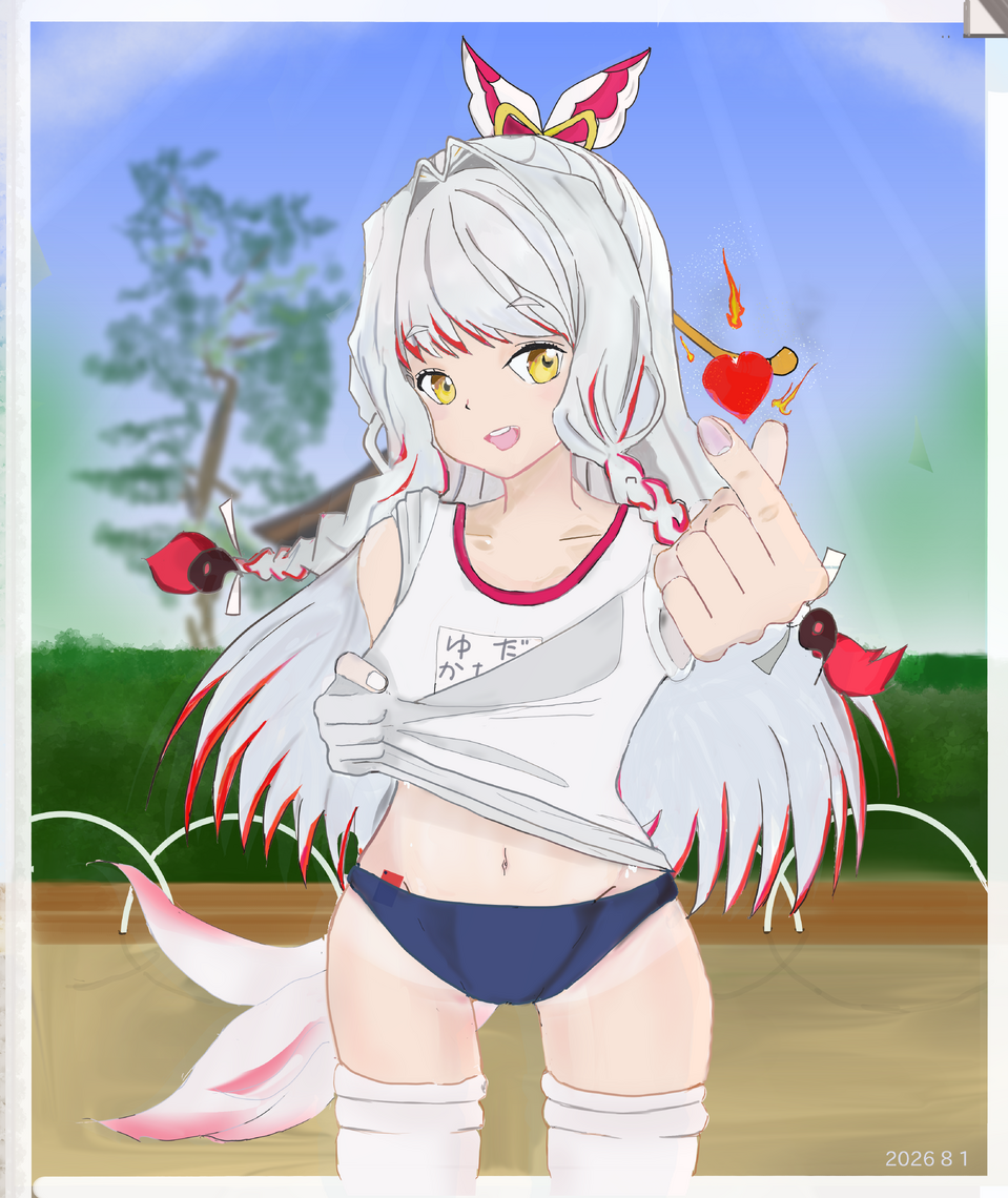 6時30分の天使　（温泉むすめ二次） Illust of 河磯　宇奈蔵 medibangpaint キツネっ子 温泉むすめ 湯田温泉 ラジオ体操