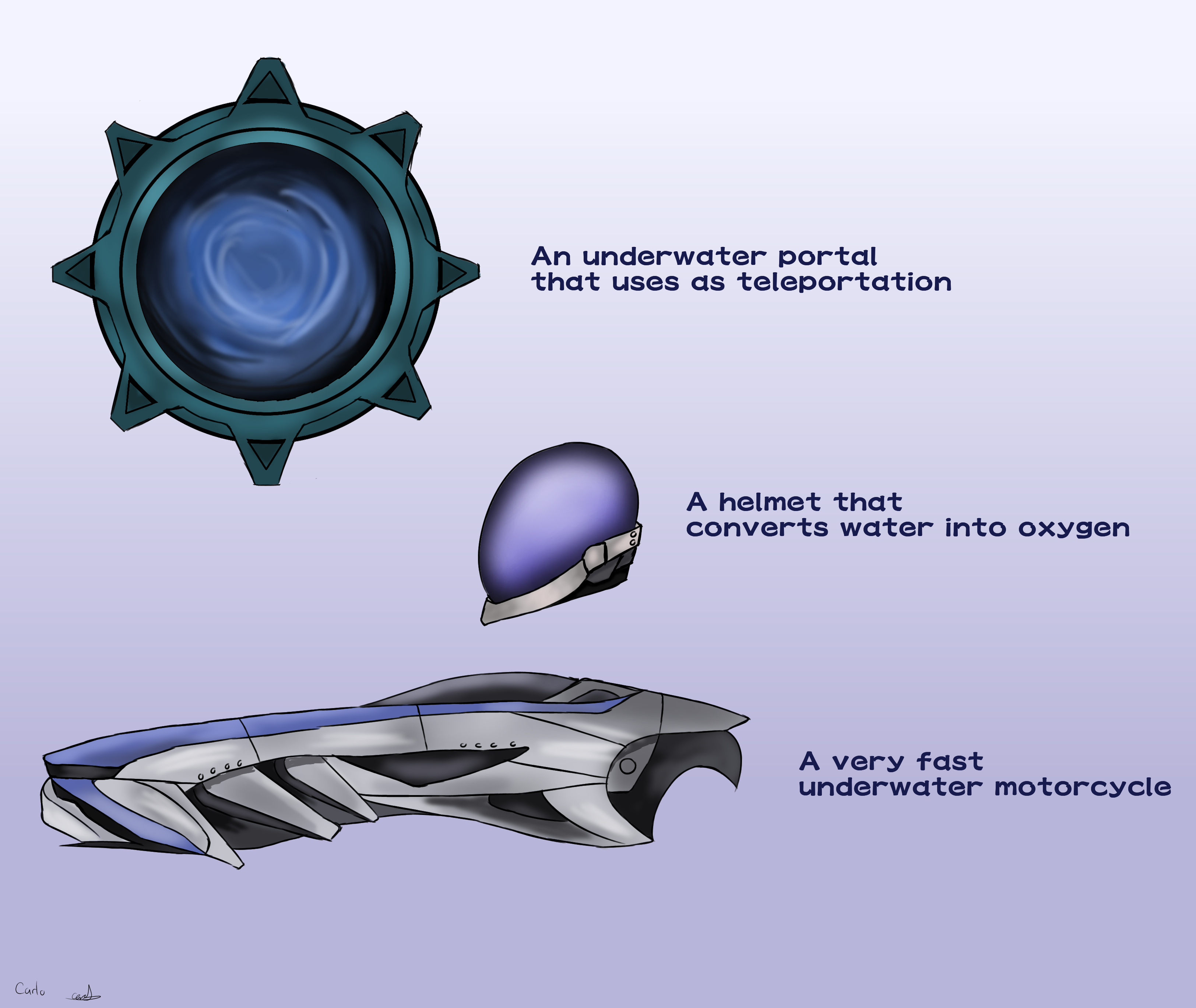 underwater transportation carlo Illustrations ART street