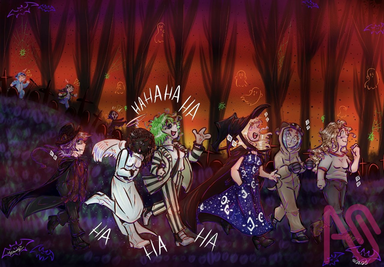 Halloween Festive w/friends! Illust of LKMr.Raz Friendship medibangpaint digital Halloween HappyHalloween digitalillustration halloweencostume halloweenart