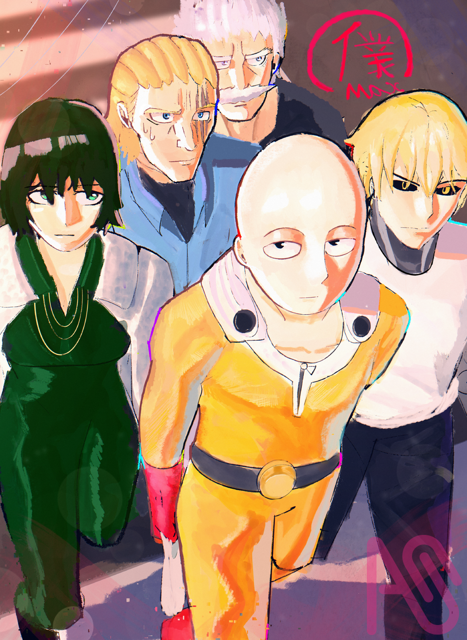 One punch man season 3 ワンパンマン第3期 Illust of maxplusart fanart drawing art anime yellow One-PunchMan genos Saitama King Fubuki