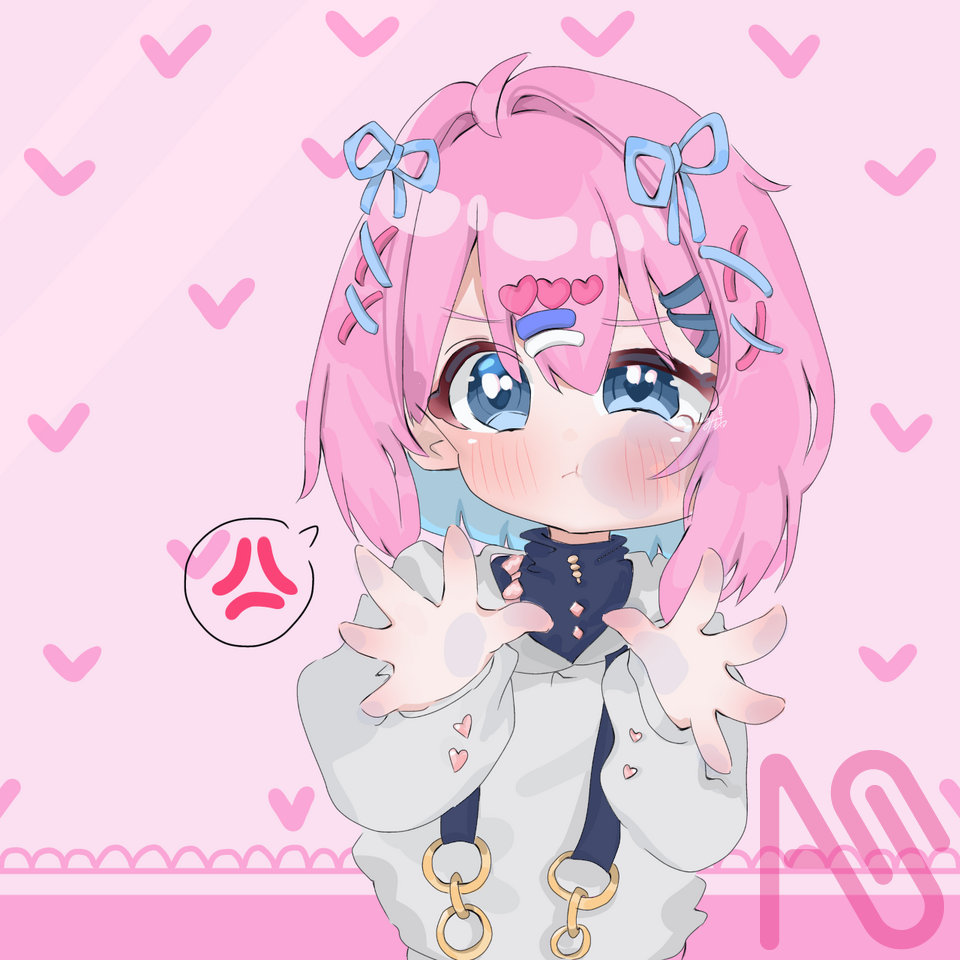 じと Illust of みたらしのお餅。 girl オリジナルキャラ pink hoodie 代理