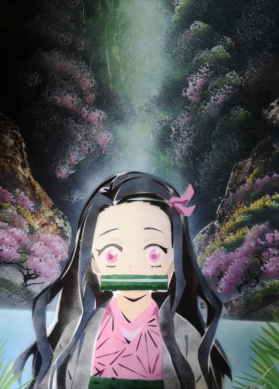 スプレーアートで鬼滅の刃禰豆子 スプレーアーティストsatoshi Illustrations Art Street