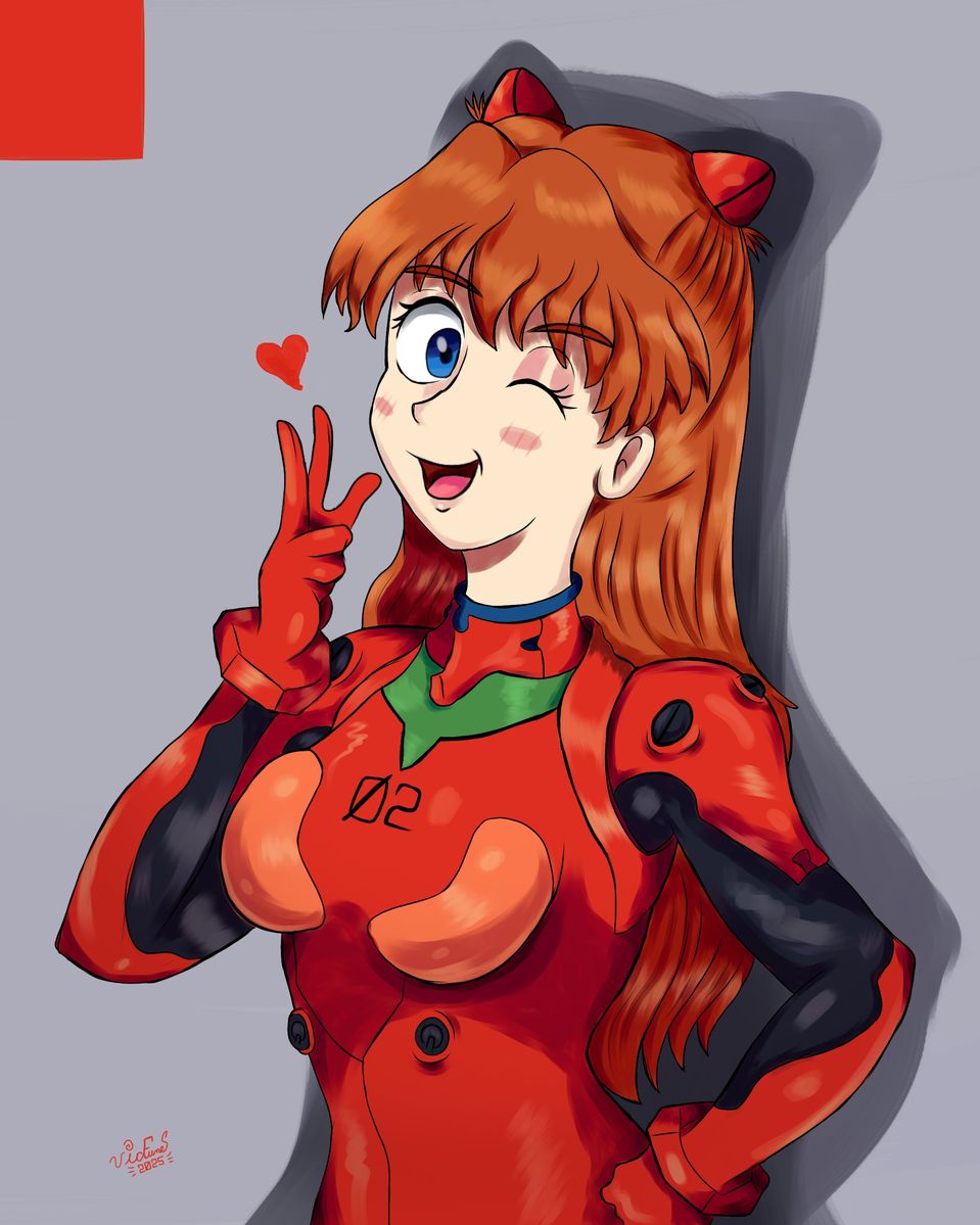 Smiling Asuka ✨ Illust of vicfunes fanart illustration anime digital animegirl cutegirl neongenesisevangelion asuka 惣流・アスカ・ラングレー EVANGELION