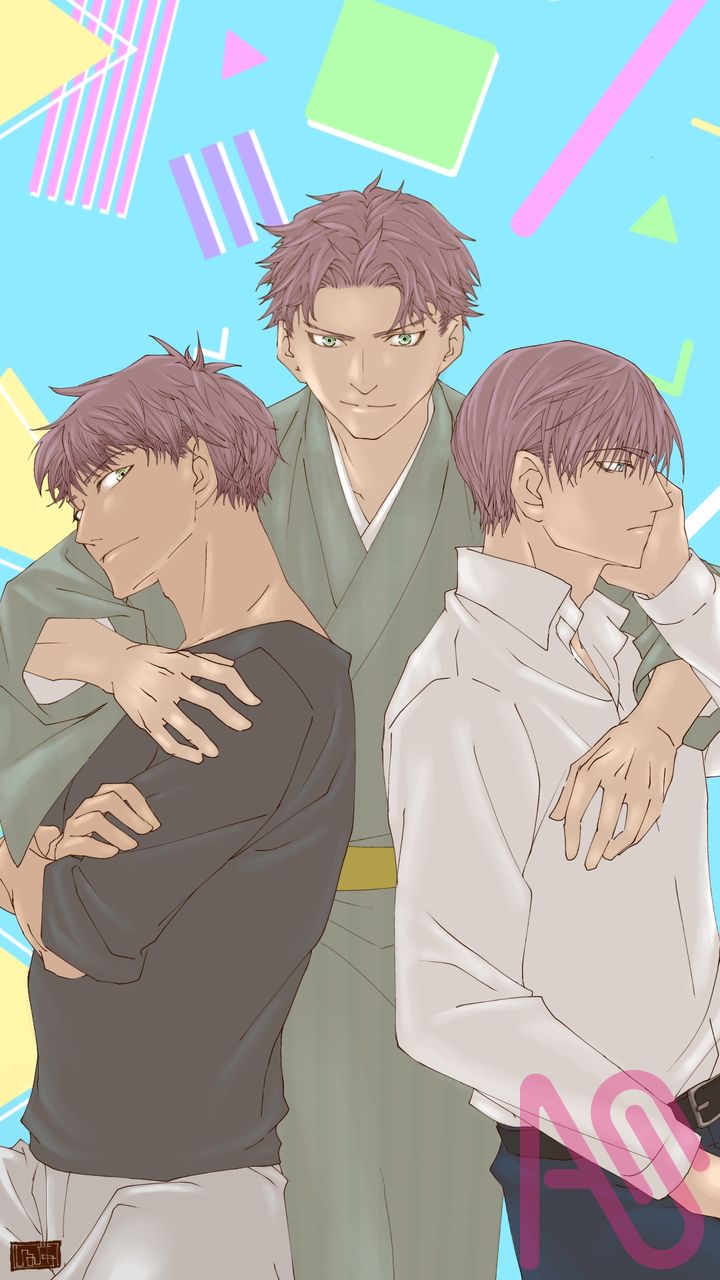 3人兄弟 Illust of しるびあ Japanese_style 一次創作 kimono digital oc アイビスペイント 創作イラスト