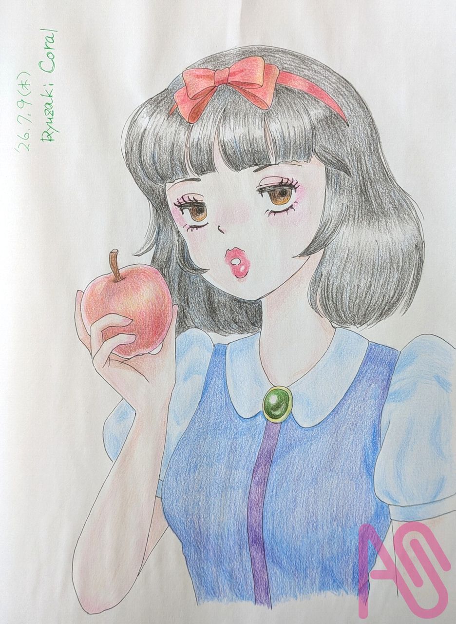白雪姫 Illust of 竜崎こらる coloredpencil girl 楽描き analog AnalogDrawing
