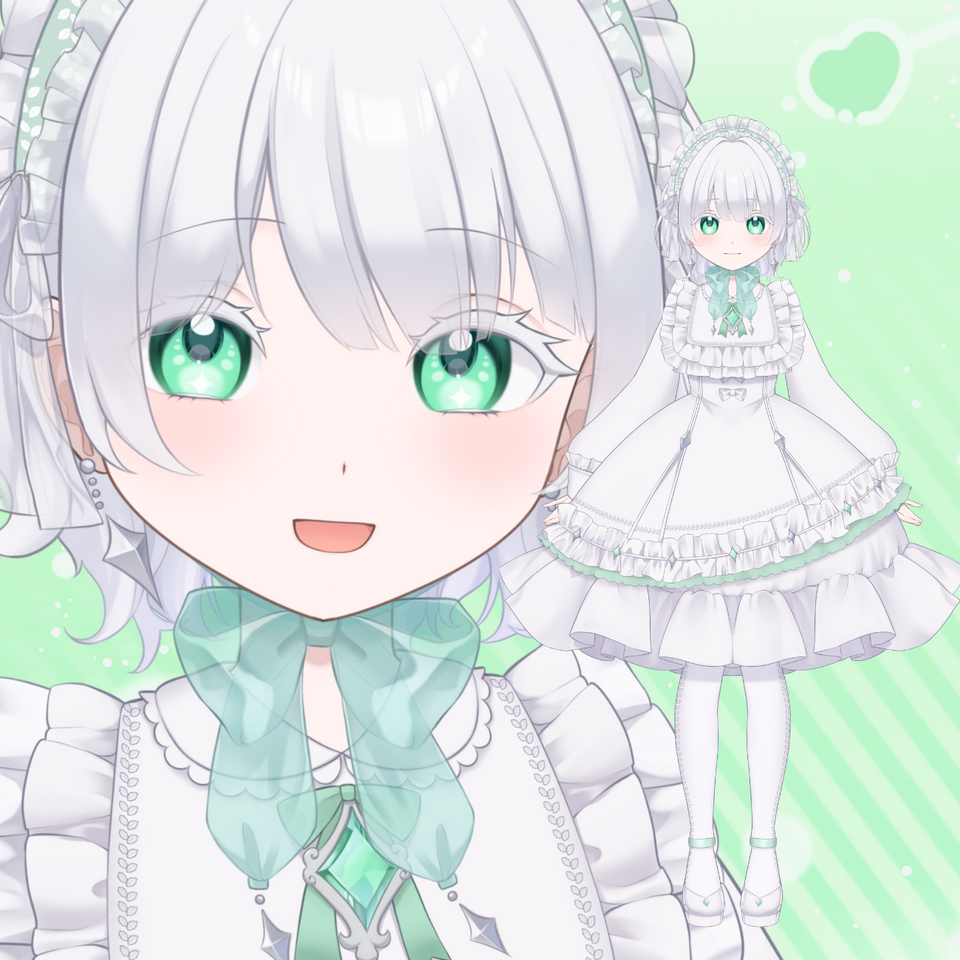 お仕立てさせていただきました！ Illust of 夢羽　結 girl illustration original ロリータ commission kawaii characterdesign 透明感 white_hair virtual_YouTuber