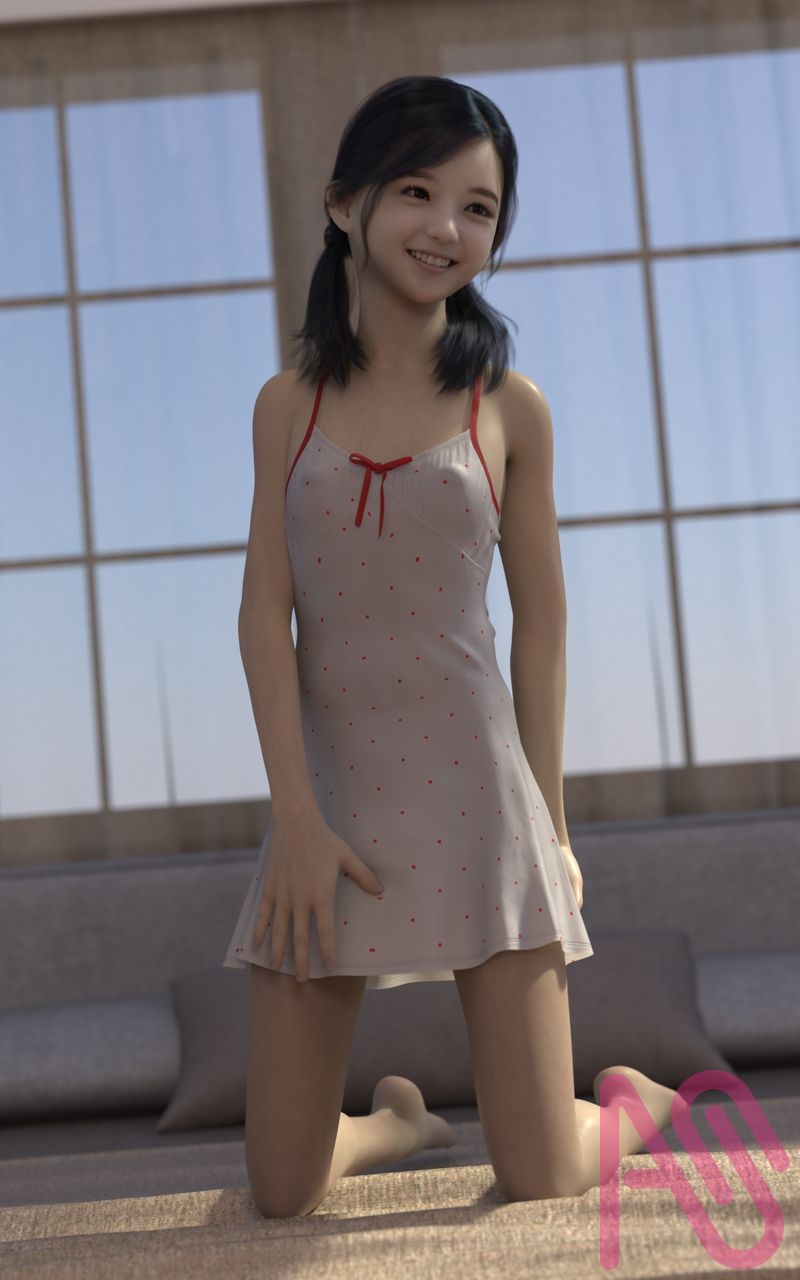 ベッド Illust of Jackie Jackson girl original キャミソール 3DCG DazStudio Photoreal