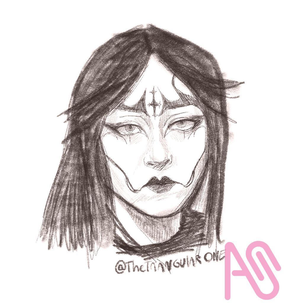 A drawing of me :D TheTriangularOne의 일러스트 drawing 스케치 gothic 오너캐 procreate gothicgirl