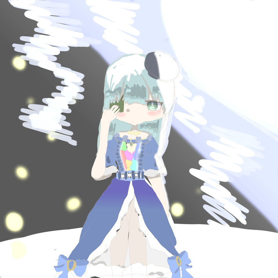 月光 Illust of めろんそーだ🍈🫧―代選中  1月5日まで― medibangpaint cute dress 月光 コツ教えて〜