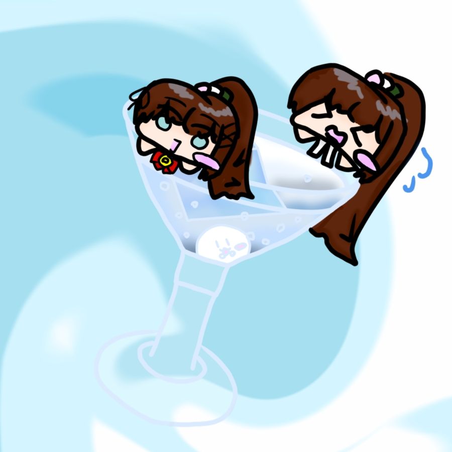 𝒸ℴ𝒸𝓀𝓉𝒶𝒾𝓁 Illust of 三色団子(いつき) girl chibi cute drink cocktail カクテル 代理 🍸 三色アート 100日チャレンジ🍡