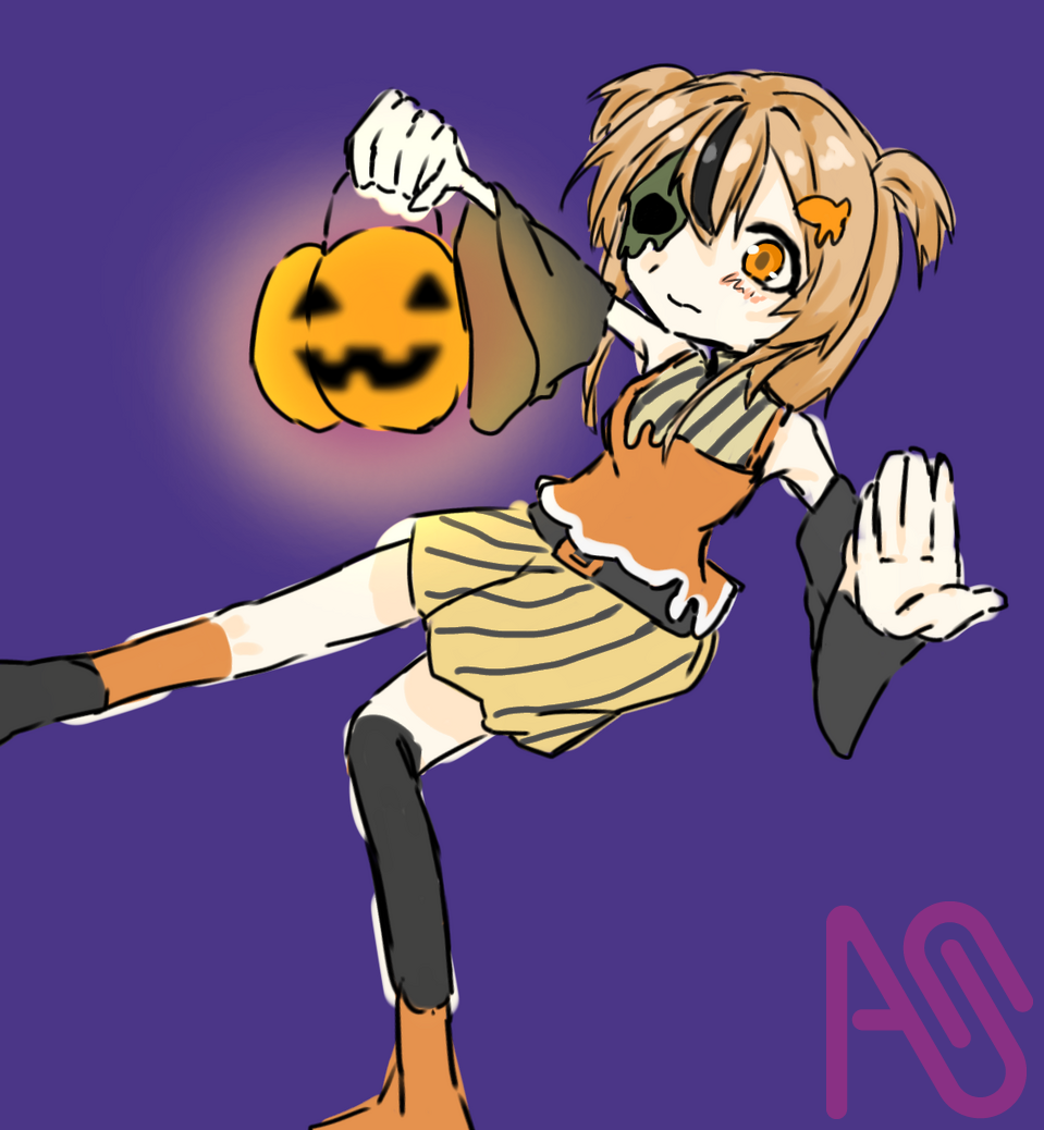 ラムさんのハロウィンイラストの色ラフー！ Illust of 描猫 檸檬 💊🎀🩷 Halloween かぼちゃ zombie ジャックオランタン