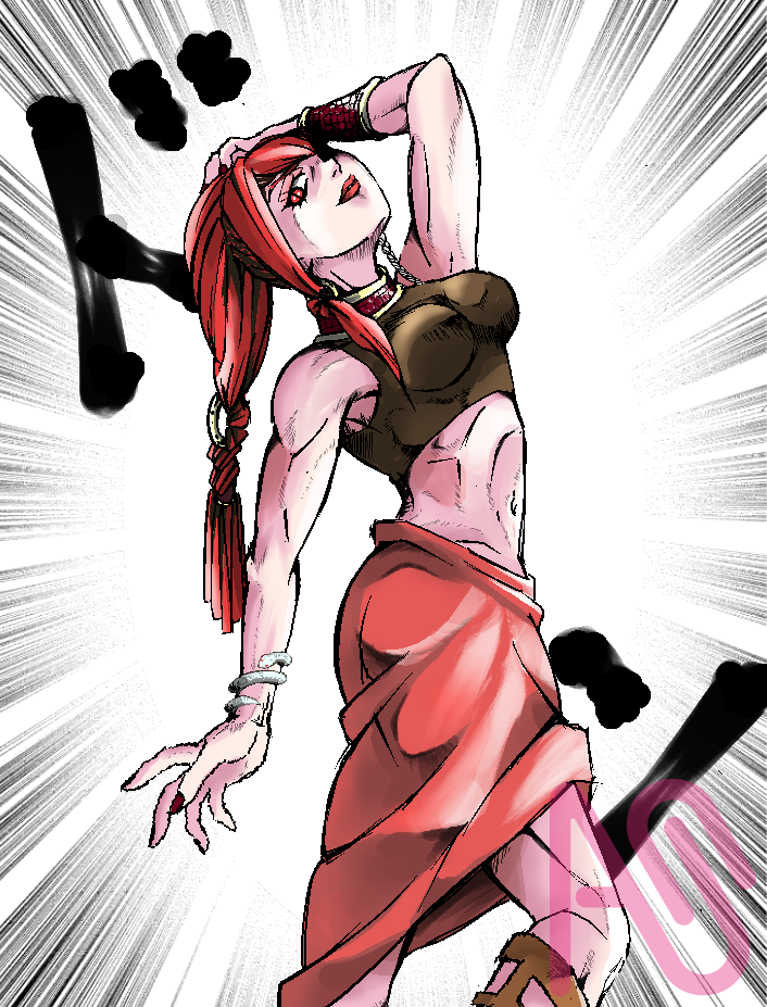 ジョジョ立ちチャレンジ　ヘビ姉さん Illust of エノキ 立ち絵 illustration original メディバンペイント oc ジョジョ立ちチャレンジ