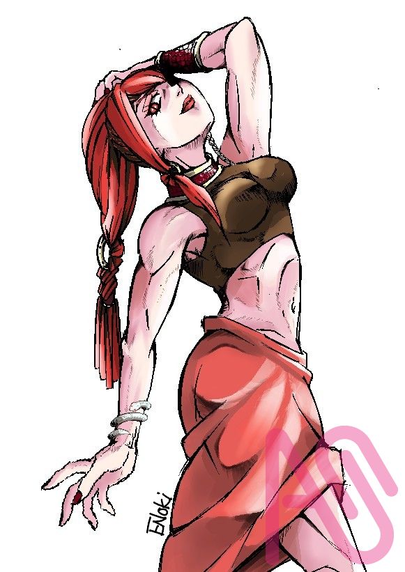 ジョジョ立ちチャレンジ　ヘビ姉さん Illust of エノキ 立ち絵 illustration original メディバンペイント oc ジョジョ立ちチャレンジ