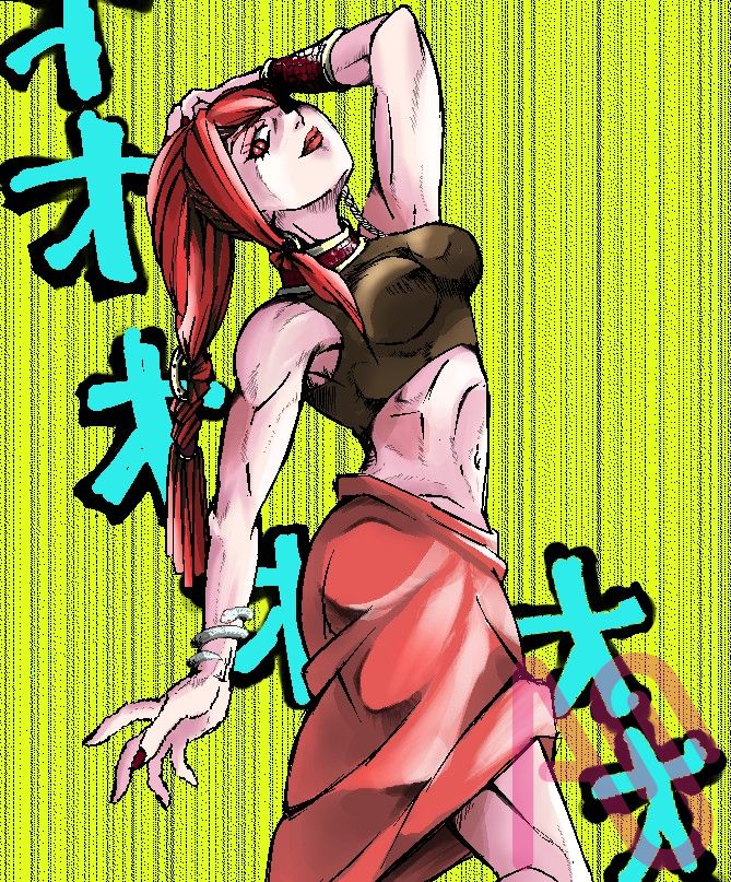 ジョジョ立ちチャレンジ　ヘビ姉さん Illust of エノキ 立ち絵 illustration original メディバンペイント oc ジョジョ立ちチャレンジ