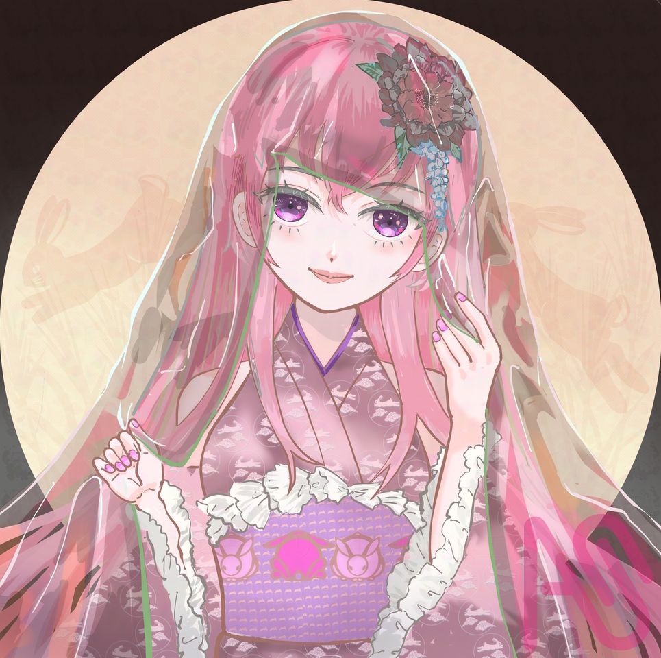 月の位相・異・拾伍ー蝕甚(しょくじん) Illust of スローロリス１号 girl cute 満月 月の擬人化 月齢15