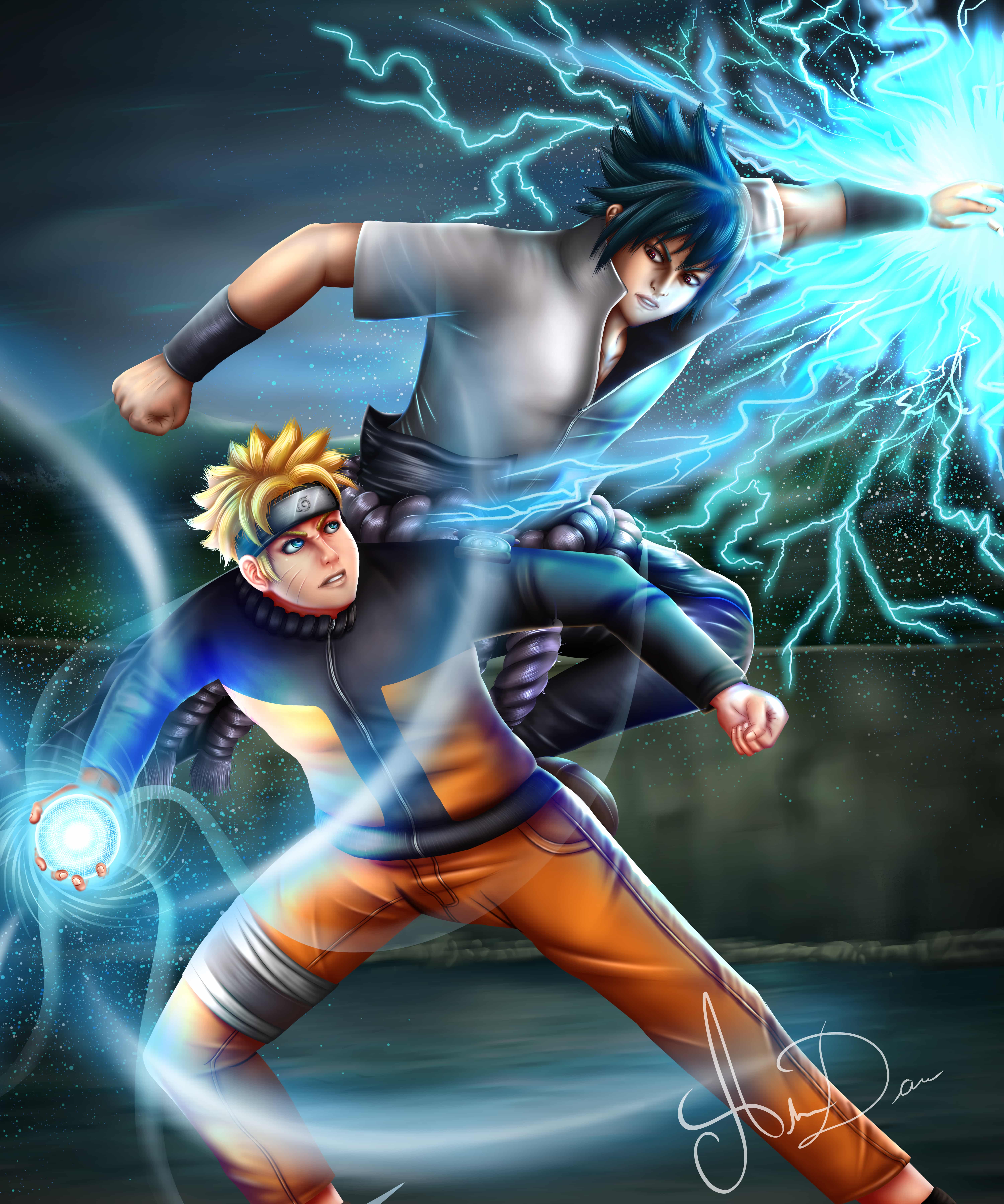 Naruto Vs Sasuke David Larios イラスト Art Street アートストリート