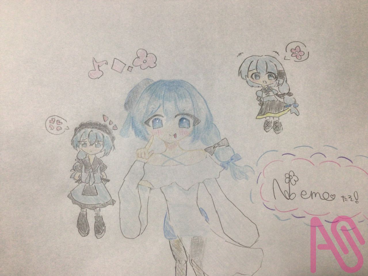ネモたそ Illust of 縁化桃 girl doodle kawaii ネモ analog ネモのアトリエ 桃のお礼絵