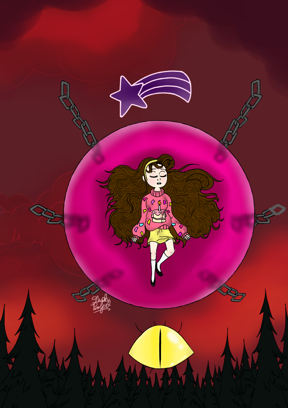 Mabel's Bubble Prison _CastielFlowerCrown_ Illustrations ART street