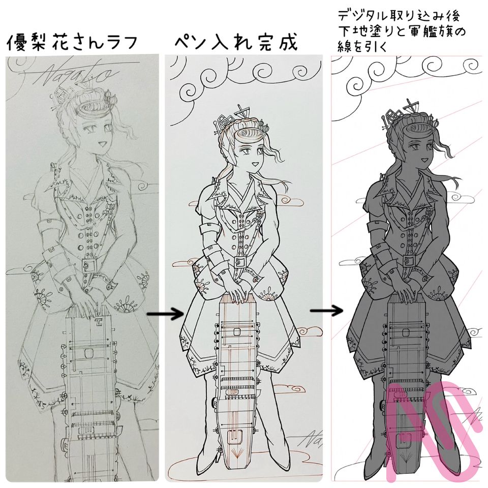 海軍カルタ　その三十四「航空母艦　優梨花」 Illust of 長門 Personification 帝国海軍 海軍カルタ 優梨花