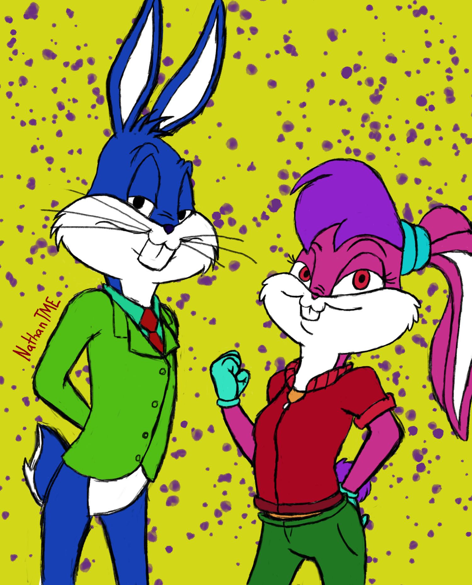 Bugs & Lola Bunny NathanTEM Illustrations ART street