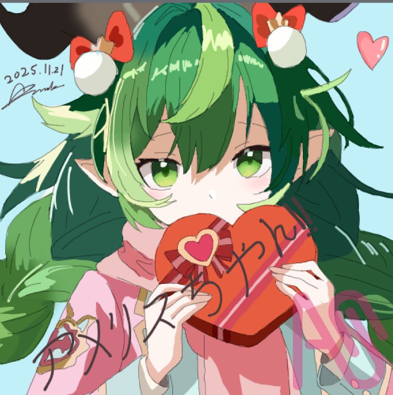 守望傳說 巧克力收藏家亞美莉絲醬～～～～ Illust of 艾莉絲．希里亞 school 巧克力 情人節 綠色頭髮 守望傳說 亞美莉絲