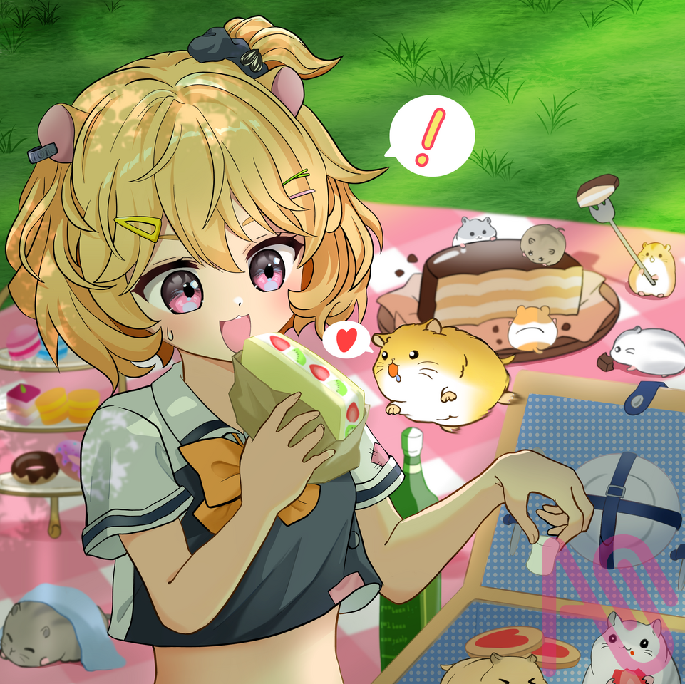 skeb Illust of さき fanfic girl cute ピクニック Hamster Skeb