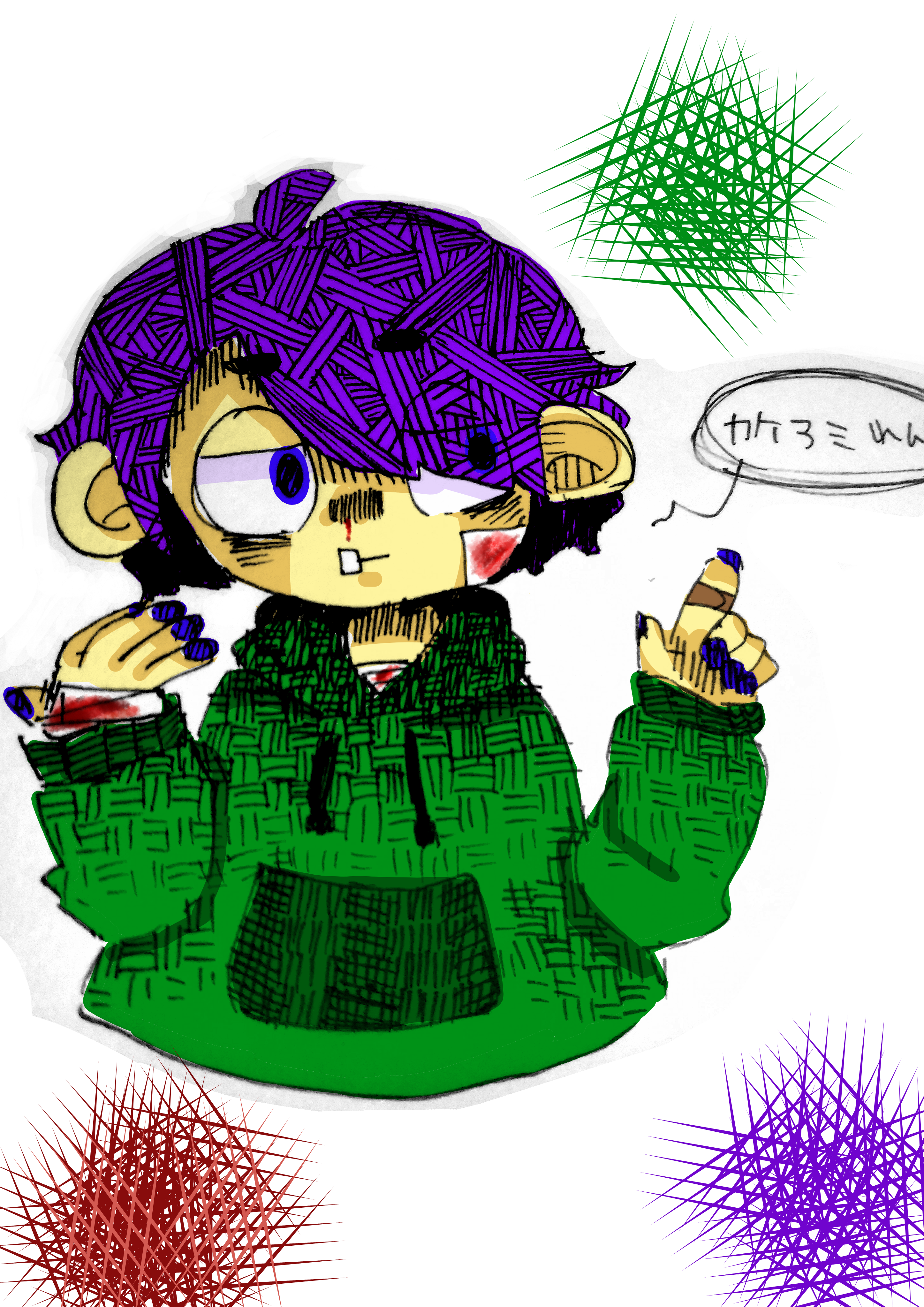 画風変わりまくりマンのカケアミ練習 Scp774 Green Pepper ピーマン Illustrations Art Street