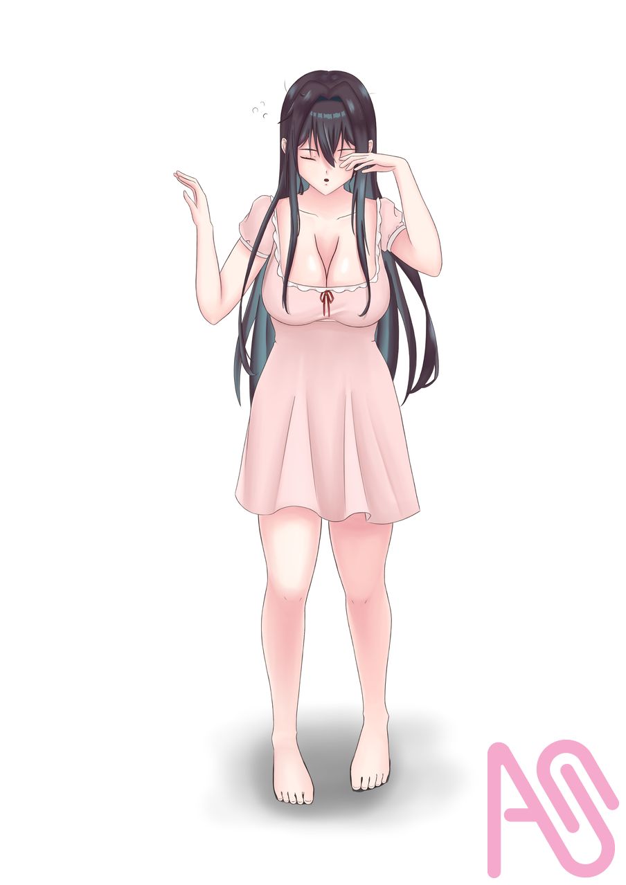 【あやね成長設定圖】-10 寝巻 異世界 Illust of Ayane girl 原創角色 黑髮金眼