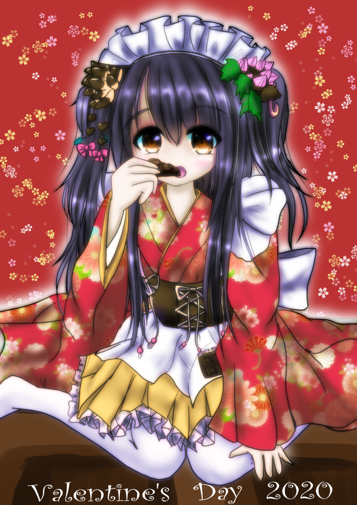 バレンタインの和風メイドさん なみじい イラスト Art Street アートストリート