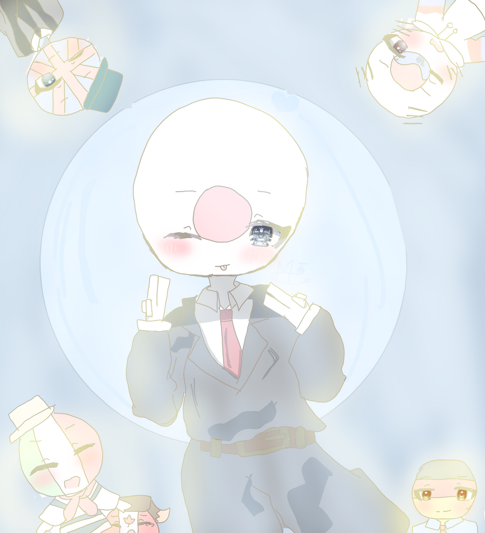 神々しいカンヒュ達 ※政治的意図はございません※ Illust of めろんそーだ🍈🫧―代選中  1月5日まで― medibangpaint イギリス 日本 イタリア 韓国 ドイツ カンヒュ しゅきしゅき💕