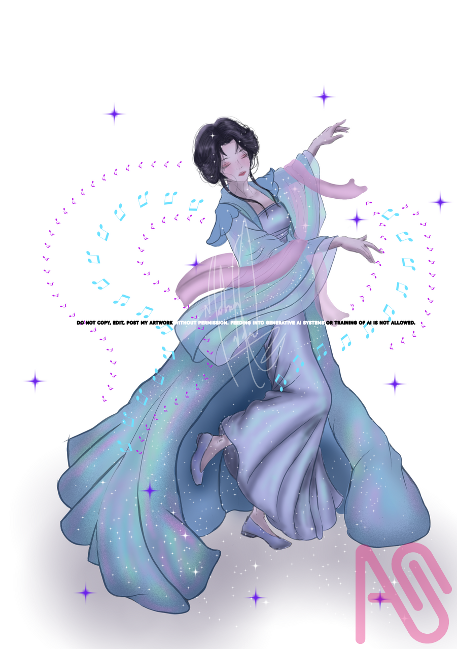 Feel the notes Illust of Maheem Nawal girl woman art dance MyArt ARTstreet