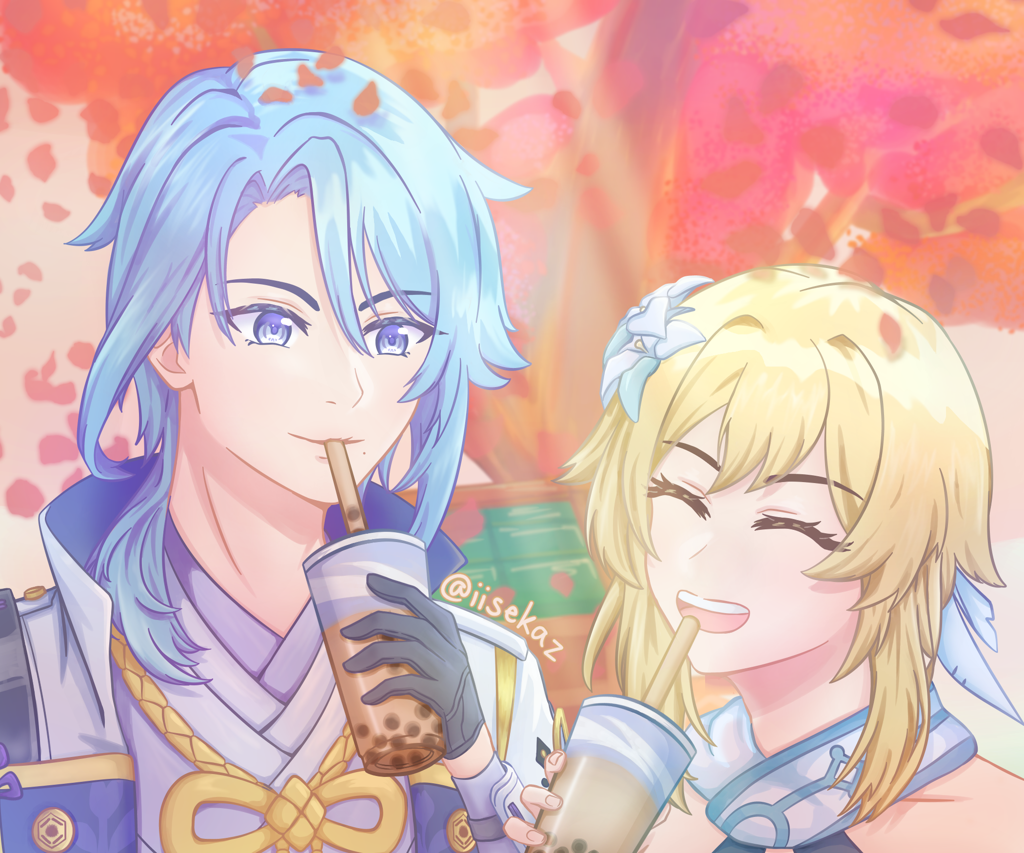 Ayato + Lumine Fanart iisekaz - Illustrations ART street