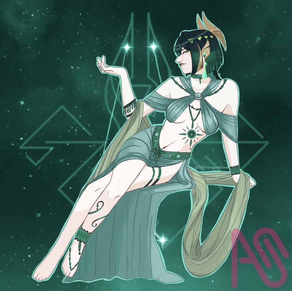 Nefer in this dress TheTriangularOne의 일러스트 digital 원신 nefer