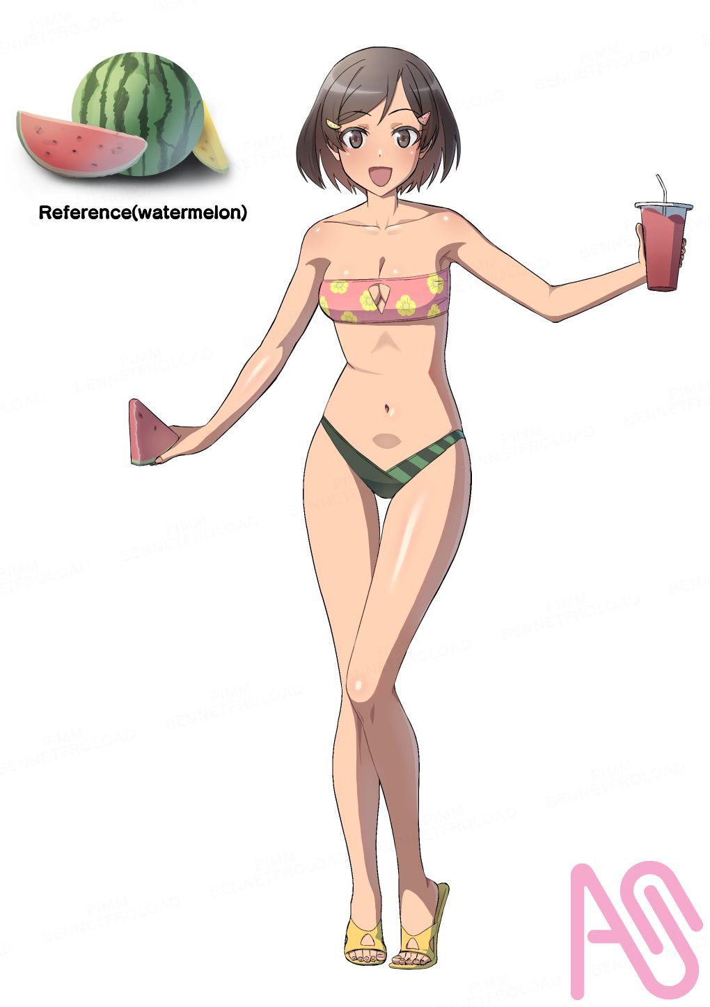 スイカ水着 PIMM＠illustrator - Illustrations ART street