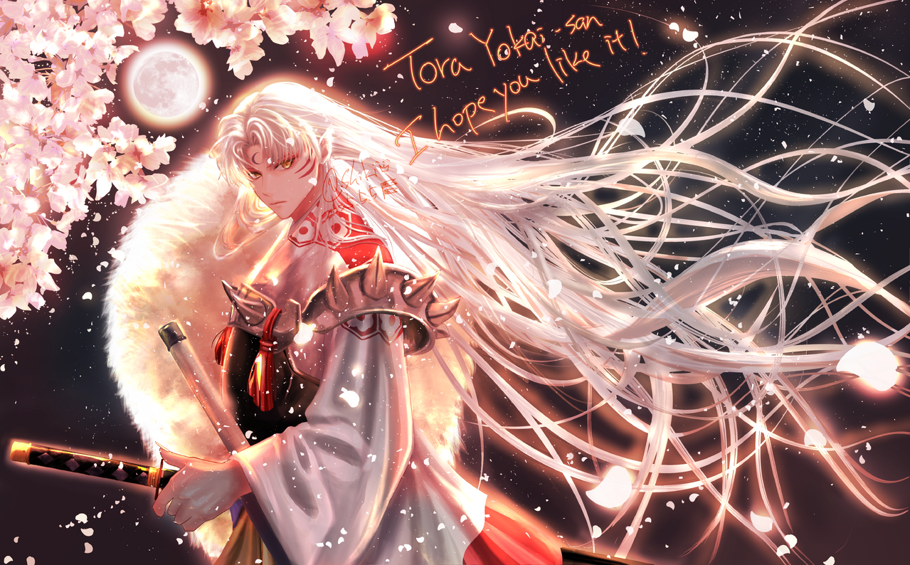 殺生丸様 Illust of Shiki fanfic sakura illustration art anime male boy flower Inuyasha 殺生丸