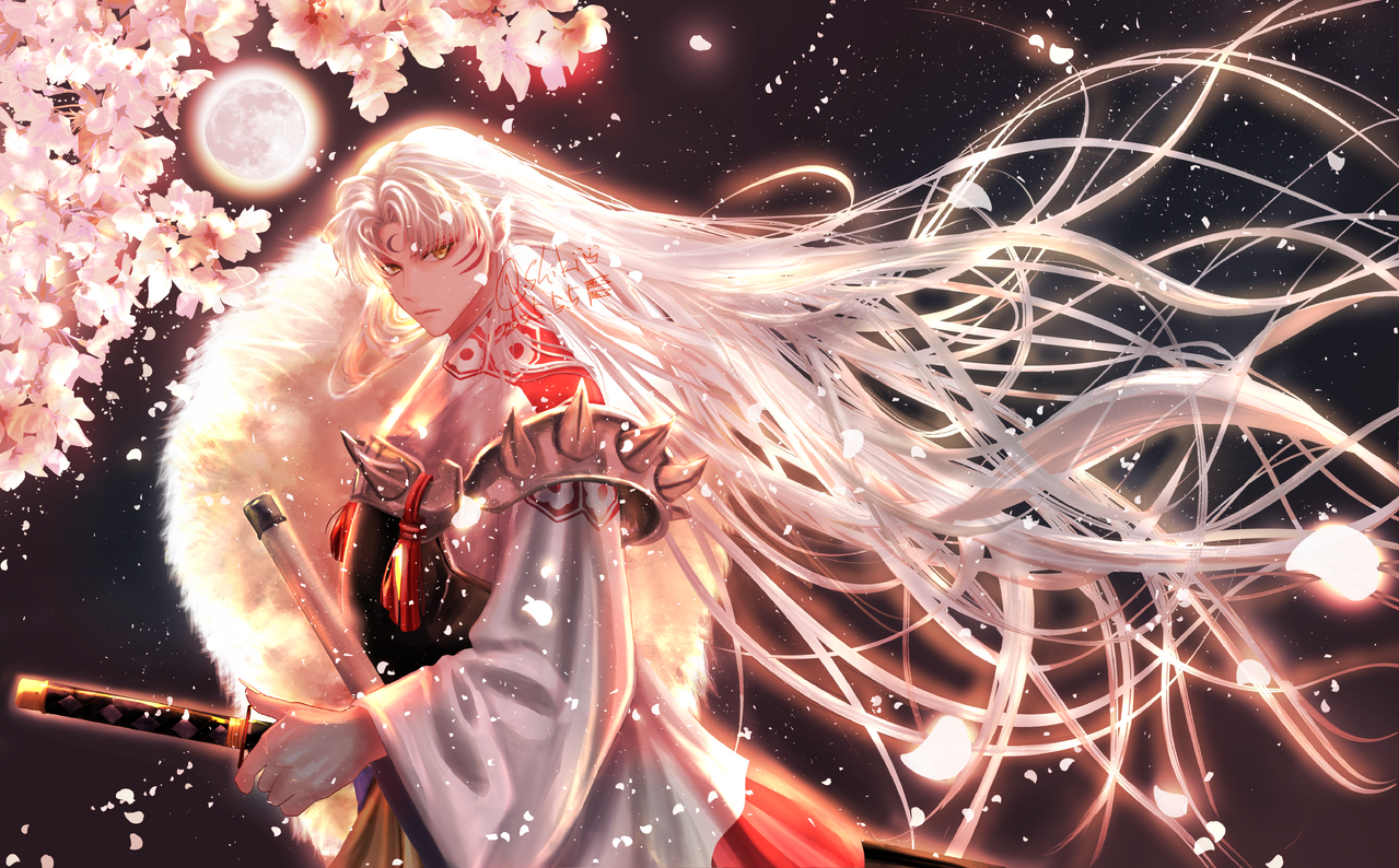 殺生丸様 Illust of Shiki fanfic sakura illustration art anime male boy flower Inuyasha 殺生丸