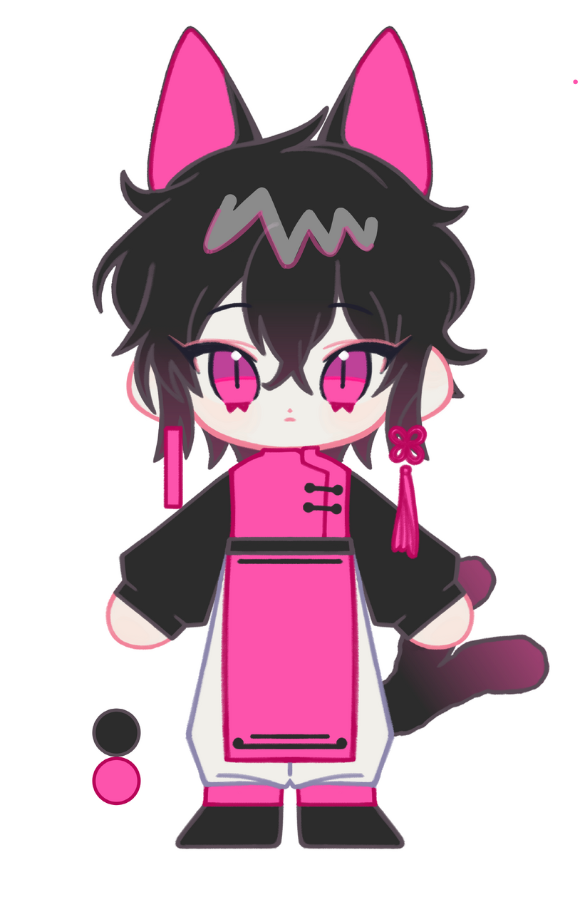 OC Illust of K"onlee medibangpaint cat_ears pink art chibi cute oc kawaii